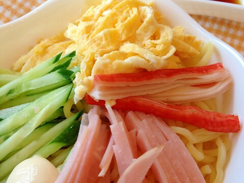 焼きそば麺で☆自家製タレの冷やし中華